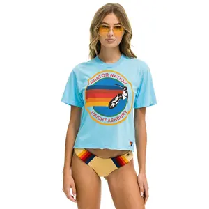 AVIATOR NATION HAIGHT ASHBURY BOYFRIEND TEE - SKY