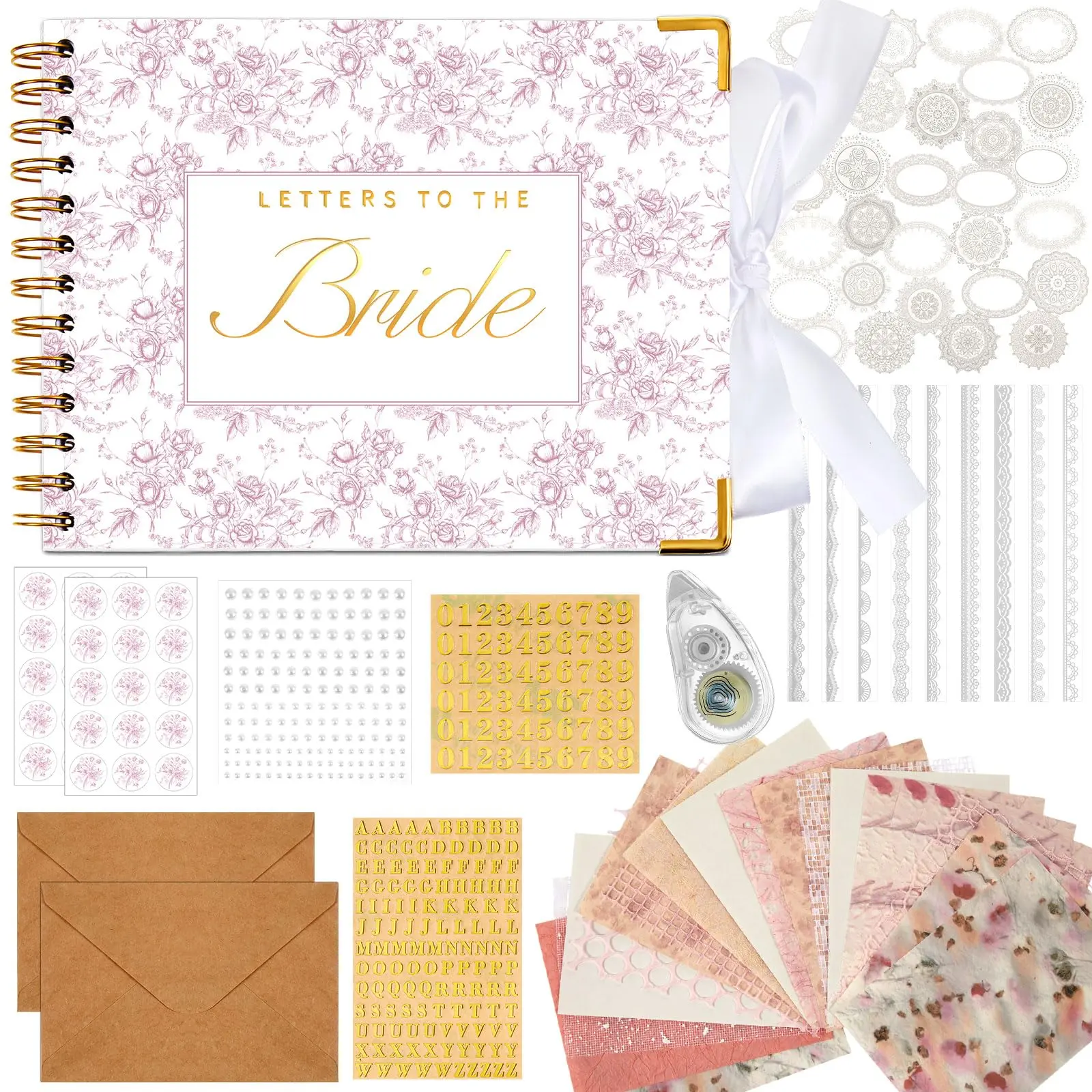 Letters to the Bride Book Wedding Gift - Heartfelt Wedding Letters Scrapbook for Bride, DIY Bridal Shower Gift from Bridesmaids & Mom, Elegant Pearl Decor Keepsake Memory Book for Wedding Morning Letters to the Bride Book Wedding Gift - Heartfelt Wedding Letters Scrapbook for Bride, DIY Bridal Shower Gift from Bridesmaids & Mom, Elegant Pearl Decor Keepsake Memory Book for Wedding Morning