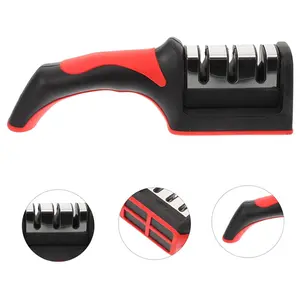 3-Stage Handheld Knife & Scissors Sharpener, Fast Sharpening Tool Set, Durable Tungsten Steel Blades, Non-Slip Base, Safe & Easy to Use, Must-Have Kitchen Gadget for Home Cooking