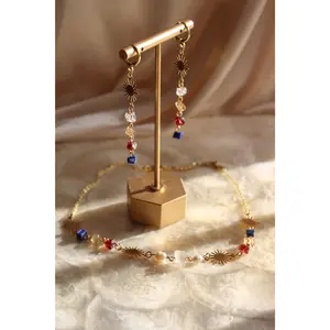 Mabuhay Bundle | Filipino Heritage Inspired Crystal Earring & Necklace Jewelry Set with Garnet, Quartz, Citrine, Lapis Lazuili, and Pearls