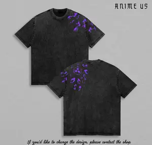 Retro Heavy Limited CURSE MARK PURPLE SASUKE - Naruto Anime Double Printed Vintage Washed Tee , Gift For Anime Fan, Anime Lover