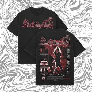 Devil May Cry Vintage Graphic T-Shirt, Retro Y2K Gamer Tee, Heavyweight Cotton Streetwear Shirt, Anime Gaming Gift Unisex