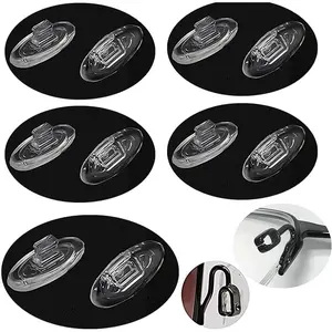 Push in Glasses Nose Pads,5 Pairs Eyeglasses Replacement Nose ,Oval Soft  Nose Guards Anti-Slip Eye Pads(Clear,14mm)