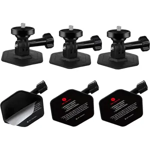 K&F CONCEPT 3Pack Flexible Adhesive Helmet Mount for GoPro Hero 13/12/11/10/9/8/7 Black, DJI Osmo Action 6/3/4/5 Pro, Insta360 X5 X4 X3 Flat Curved Surfaces Sticky Mount, Action Camera Accessories