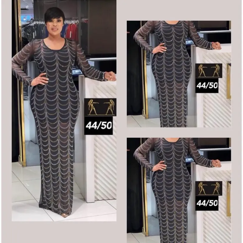 Elegant 2 Piece Sexy Turkey Party Dress - Casual Women's Wear with Black and Gold Design - Available in Sizes 44 46 48 & 50 - Womenswear Comfort Fit Elegance Style Summer Fabric Long Sleeve Basic Maxi