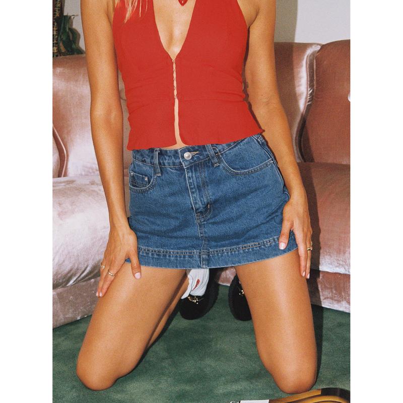 Gazelle Denim Skort Mid Wash