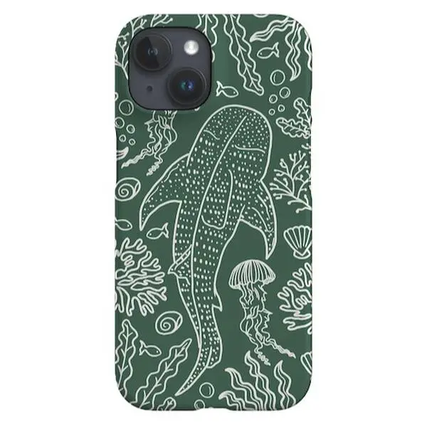 Blue Ocean Whale Shark Coral Reef Tough Phone Case, Tropical Sea Fish Nature Art Protective Cover, Anti-Drop Durable Casing Compatible with iPhone 11 12 13 14 15 16 17 Pro Plus & Samsung Series,promax