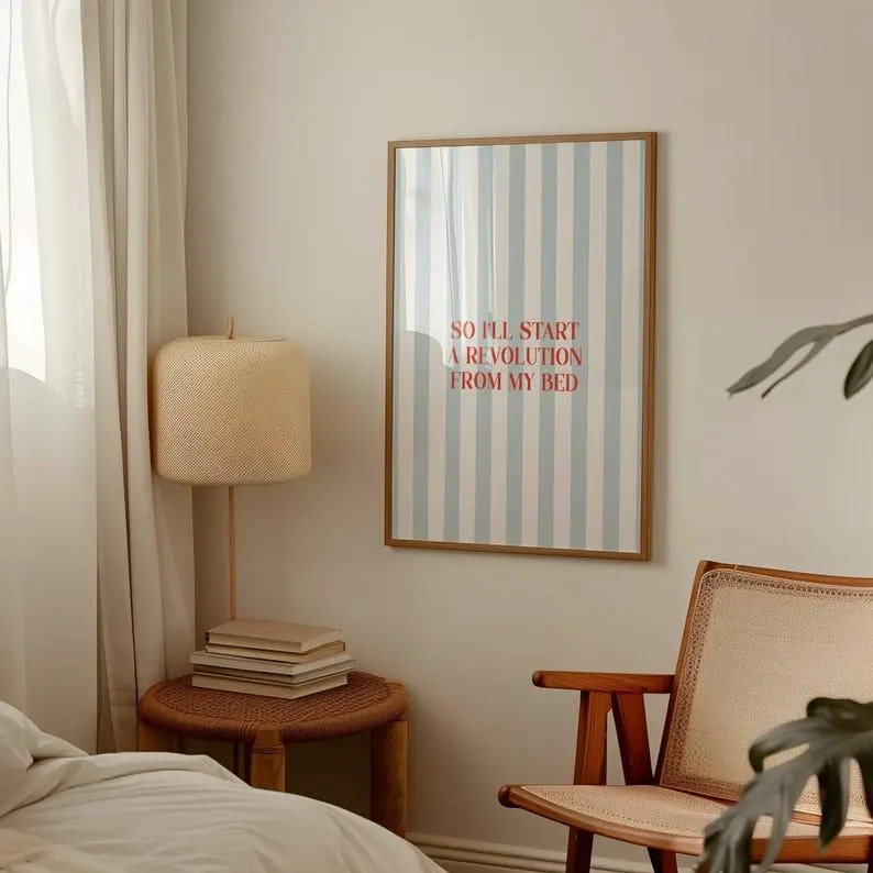 90s Music Bedroom Art Print Don't Look Back In Anger | Indie Wall Art | Playful & Nostalgic Home Decor Poster