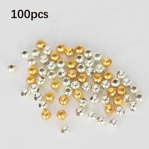 100pcs Metal Copper Beads Fishing Lure Stopper, Round Fishbait Assist Tool, Fishing Gear Accessories, Bass Bait Release