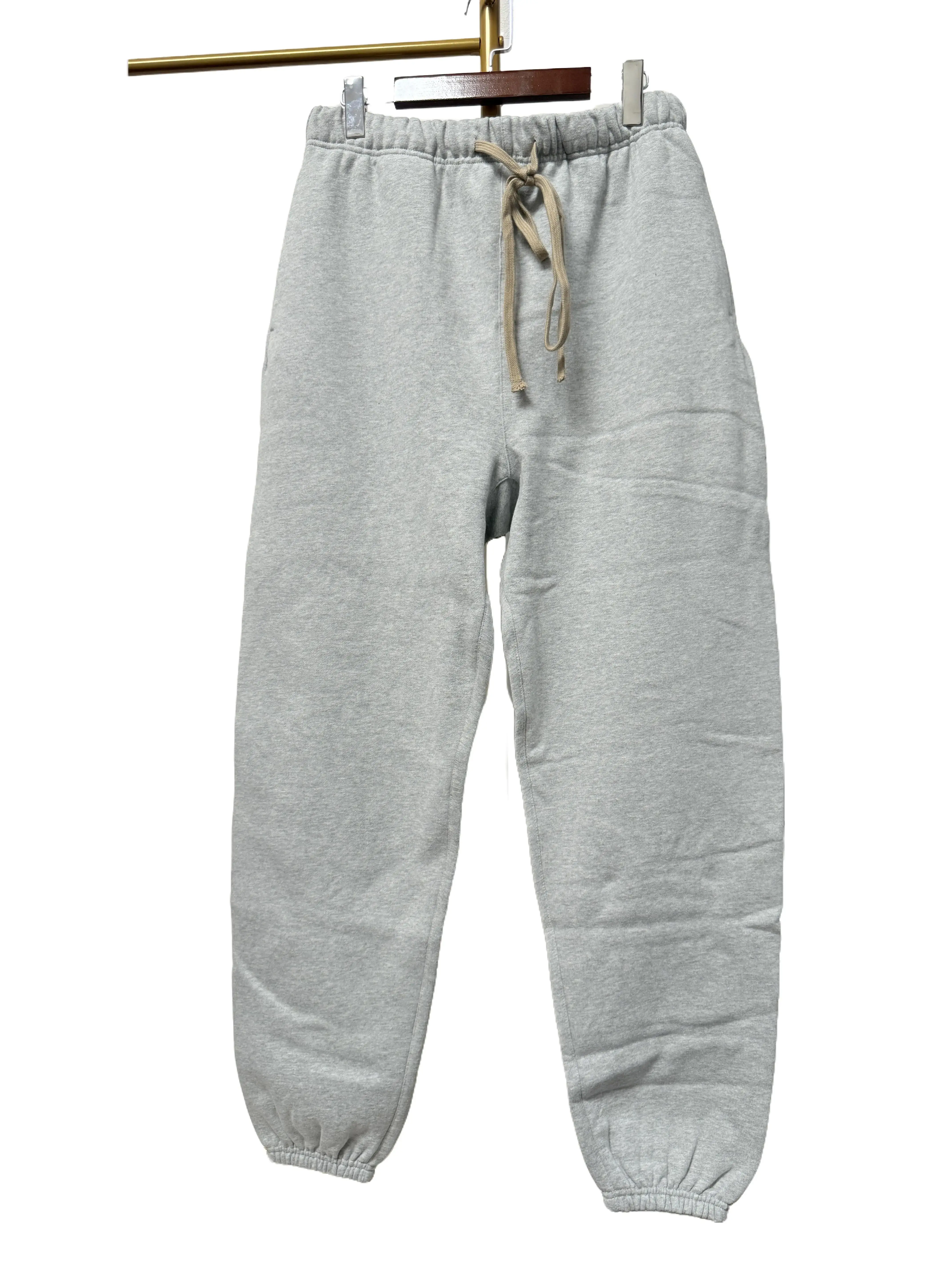 Men's Heather Grey Oversized Heavy Fleece Sweatpants - Elastic Cuffs, Relaxed Boxy Fit, Runs Large, S-XXL, Ultra-Soft, Heavyweight, Casual Everyday Menswear Trousers