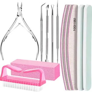 Nail Care Kit, Nail Files 100/180, Nail Buffer Block, Cuticle Nippers, Cuticle Trimmer, Cuticle Pusher, Nail Tools, Nail Kit, Pedicure & Manicure Tools, Nail Prep Kit, Manicure Kit for Women