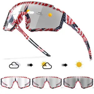 Men And Women's Photochromic Sunglasses Running Cycling Climbing Fishing Glasses Half Frame Hollow out Legs Eyewear