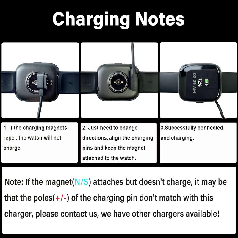 [2-Pack] Gloryfit Wacth Charger for Puqo T80/Cillso T80/Csasan T70/Matast T60  USB  , Compatible with T80 T70 T60  Watch Charger (Black&Black)