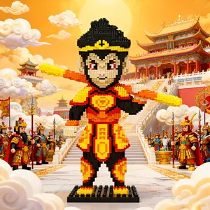 Journey to the West Monkey King 3D Puzzle Building Blocks Decoration, Bookshelf Home Office Cabinet Decor, Party Living Room TV Stand Display