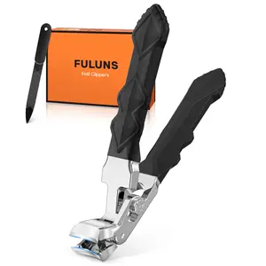 Nail Clippers for Seniors Thick Nails with Angled Head, Large Toenail Clippers for Thick Toenails with Wide Opening, Heavy Duty Sharp Fingernail Clipper with Catcher Gifts for Men Women Adults