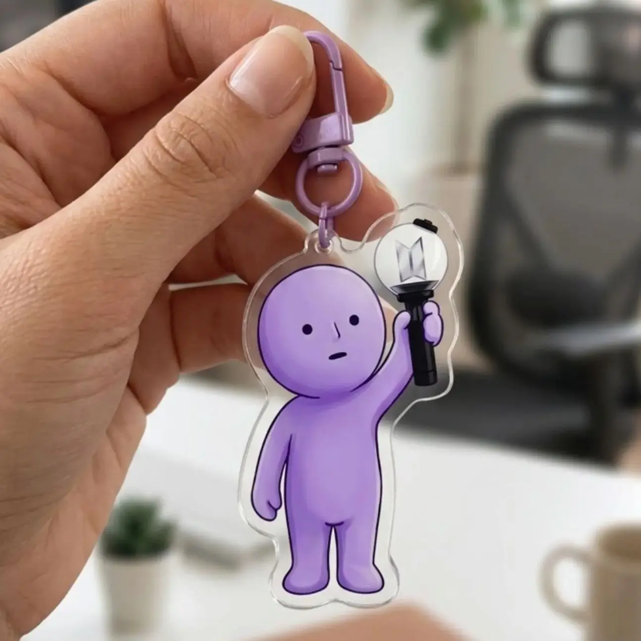 Army Purple Smiski Acrylic Keychain | Kpop Fanmade Merch
