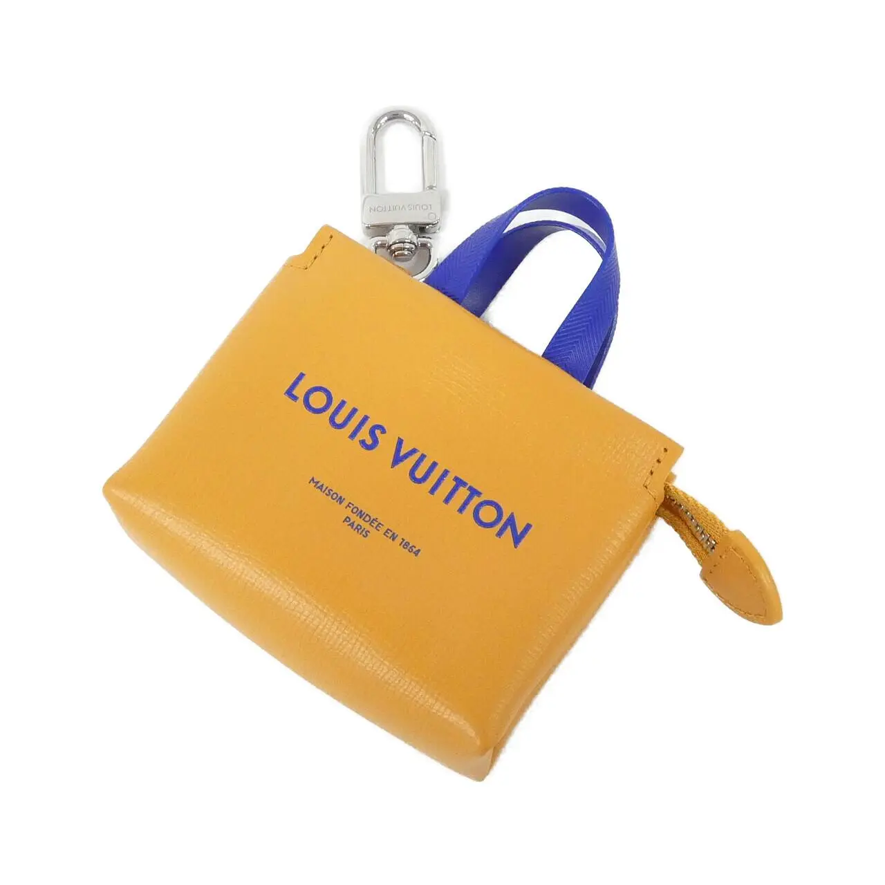 Pre-owned Louis Vuitton Brass Small Leather Goods Bag Charm LV Mini Shopper Keyring