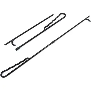 Fire Poker - High Carbon Steel Fireplace Poker with Upgrade Removable Design - 27.5" Black Finish Fire Pit Poker Perfect for Fireplace Wood Stove Camping Backyard Indoor and Outdoor