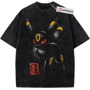 Vinatge Pok.é Tee, Anime Shirt Unisex S-5XL, PKM Apparel for Fans，japanese ink pokemon tee,shadow pokemon shirt,90s anime graphic tee,distressed wash pokemon tee,night pokemon merch,pokemon sketch tee,loose anime tshirt,eevee evolution tee,vintage game