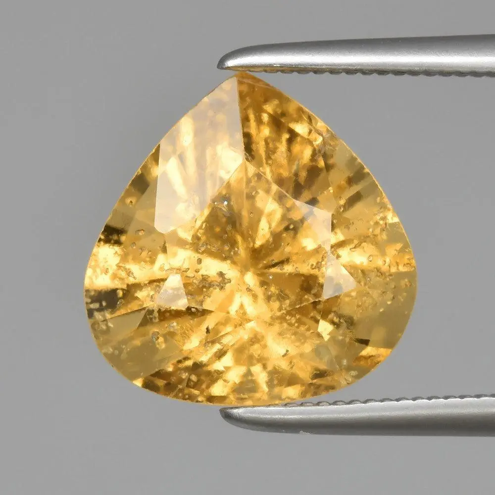 4.84ct ETW Earth-Mined Yellow Grossular Garnet – Pear Cut, Unheated