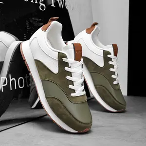 Comfortable Green Sneakers with White Accents for Men's Everyday Wear