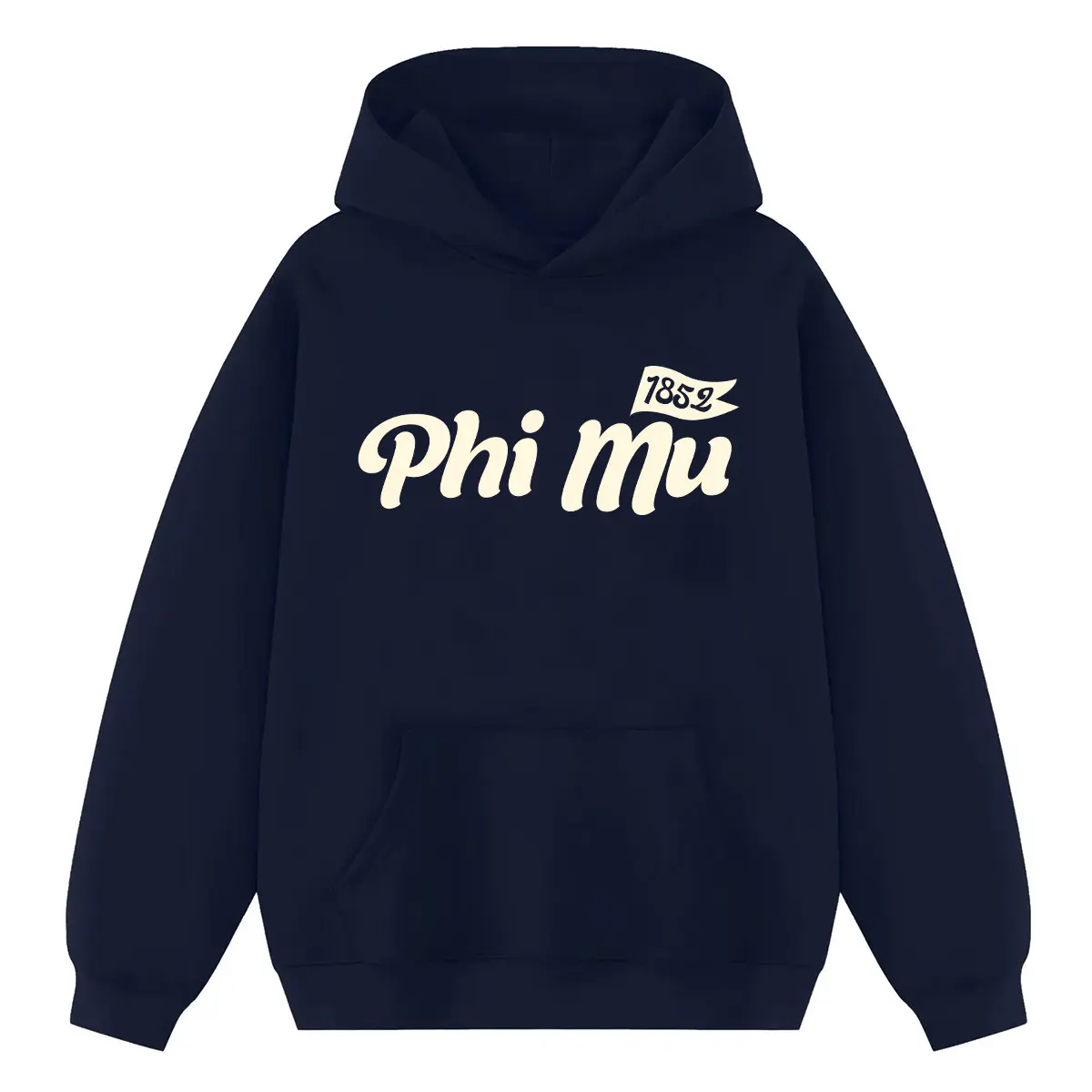 Custom Varsity Sorority Hoodie / Navy and Light Yellow Stringless Hoodie/ Sorority Apparel / Greek Apparel / Custom Sorority Sweatshirt - Chi Omega Hoodie - Zeta Tau Alpha - Tri Delta Star Sweatshirt