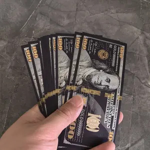 2pcs Golden Foil $100 Plastic Banknote, New Design, Ideal for Collectors & Decorative Use, High-Quality Material
