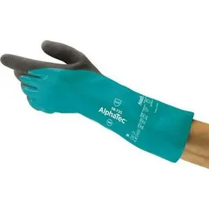 Ansell Size S (7), 14" Long, 39 mil Thick, Supported, Nitrile Chemical Resistant Gloves Textured Finish, HPPE Lined, Gauntlet Cuff, ANSI Abrasion Level 6, ANSI Cut Level A3, ANSI Puncture Level 3, Green 58-735-7