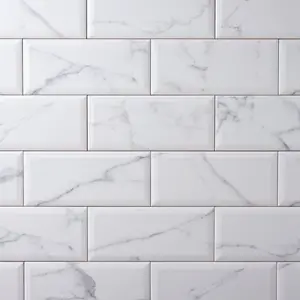 Milano Statuary White 4x10 Beveled Ceramic Tile Glossy