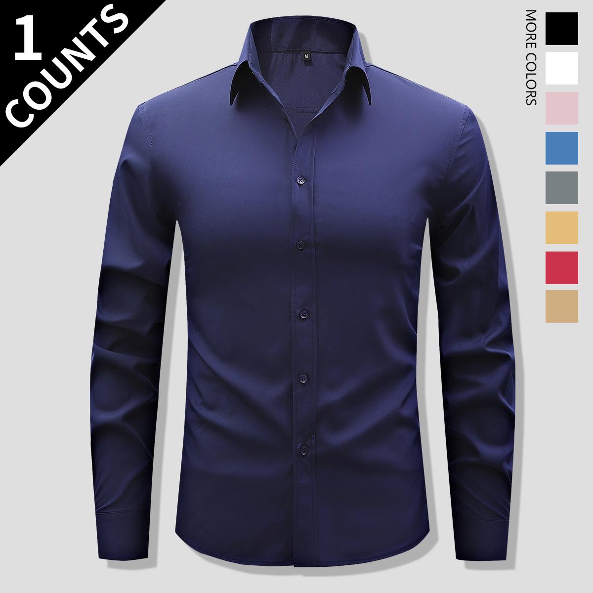 Men's Classic Slim Fit Dress Shirt – Professional Long Sleeve Button-Down – Versatile Tailored Look for Business, Weddings, and Everyday Essentials