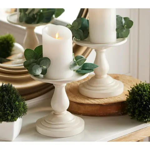 Set of 2 7" Pedestal Candle Holders by Valerie