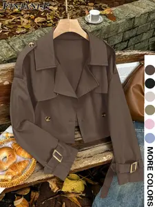 Women's Casual Zipper Jacket, Long Sleeve Drop Shoulder Design, Fall & Winter Fashion Outerwear, Comfortable Daily Wear Coat