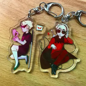 The Striders - Homestuck Acrylic Keychain Charms (Dave & Dirk Strider) - Cute Acrylic Cartoon Keychain, Funny Meme Character Charm for Keys, Bags, Backpack, Durable Gift for Fans & Collectors