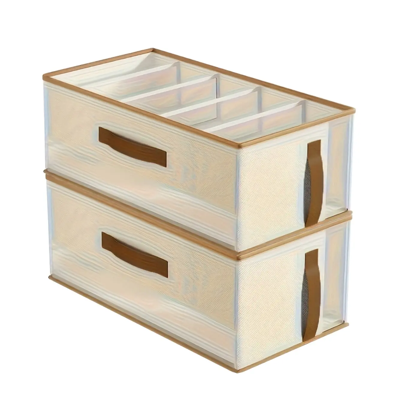 2-Piece Clothing Storage Box, Underwear Organizer, 5-Tier Multi-Layer, Foldable, Stackable, No Lid, Home Closet, Bed Bottom, Clothes Bag Organizer, Stackable Storage Bins
