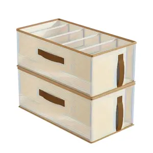 2-Piece Clothing Storage Box, Underwear Organizer, 5-Tier Multi-Layer, Foldable, Stackable, No Lid, Home Closet, Bed Bottom, Clothes Bag Organizer, Stackable Storage Bins