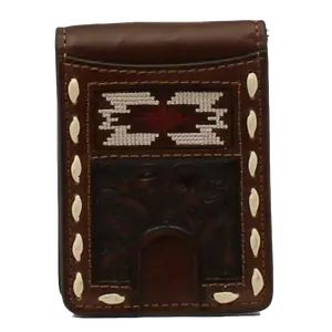 Nocona® Men's Southwestern Buck Lacing Bifold Brown Wallet N500040002