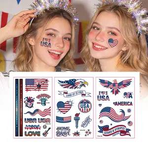 2026 model temporary tattoo stickers, featuring the flags of the United States and Mexico as the patterns. These are specially designed stickers for football enthusiasts and for patriotic occasions such as Independence Day and National Day.