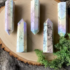 Angel Aura Howlite Crystal Towers