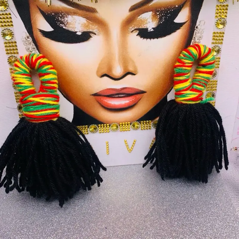 Large Yarn earrings