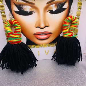 Large Yarn earrings