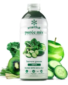 Smartfruit Harvest Greens + Detox – 100% Real Fruit Purée with Kiwi, Cucumber, Kale, Spinach, Lemongrass, Apple, Banana – Great for Smoothies, Juice, Yogurt, Cocktails, Teas & More – 48oz