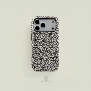 Leopard Print Fashionable Phone Case, Durable Shockproof Cover Protector for iPhone 11-17 Pro Max & Samsung Galaxy S23-S25 Ultra