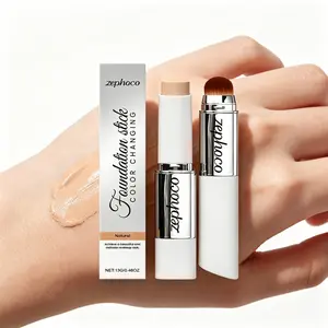 Zephoco Color Adapting Concealer Foundation Stick, Travel-Friendly Makeup with Built-In Brush, Fast-Absorbing Hydrating Base for Natural Flawless Skin, Compact for Purse & Carry-On Bags (No Patchy Uneven Shades) Color-Changing Full Coverage