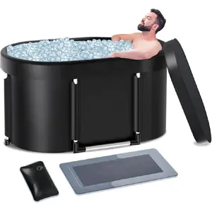 Cold Plunge Tub Aluminum Portable Collapsible 100Gal for Athletes Recovery Water Therapy