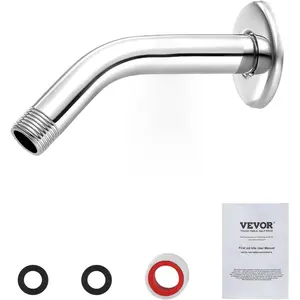 VEVOR Shower Head Extension Arm, 11 Inches, Brass Shower Arm Extender with Flexible Adjustable Angle Height, Chrome Finish, G1/2 Universal Thread Connector Compatible, for Rain Handheld ShowerheadVEVOR Super Brand Day