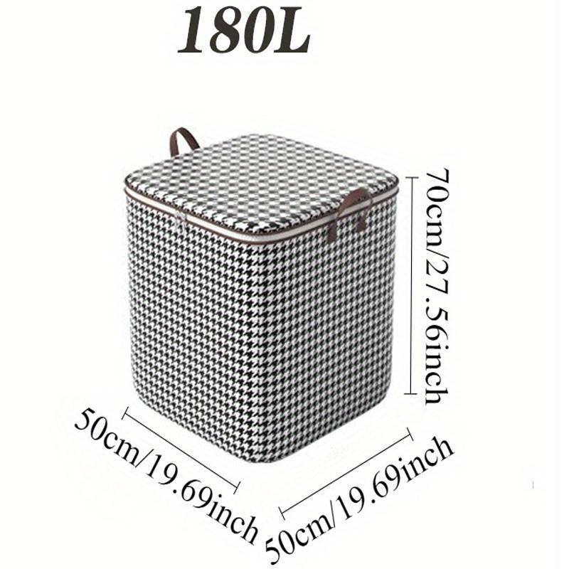 3-Piece Assorted Set, 100L/140L/180L, Stylish Foldable Zippered Storage Bags, Travel Organizer, Large Capacity, Portable, Moisture-Resistant Non-Woven Fabric Solution, Houndstooth Print Collapsible Multifunctional Bins