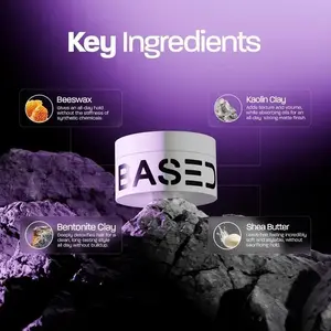 BASED 3oz Jar Hair Clay, Matte No-Shine Finish, Firm Hold Formula Enriched with Organic Shea Butter and Beeswax