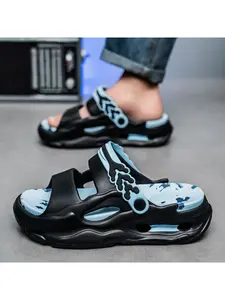 Men's Thick-Soled Hollow-Out Air-Cushion Sandals, Anti-Slip & Wear-Resistant Beach Shoes, Essential for Daily Casual Wear, Footwear