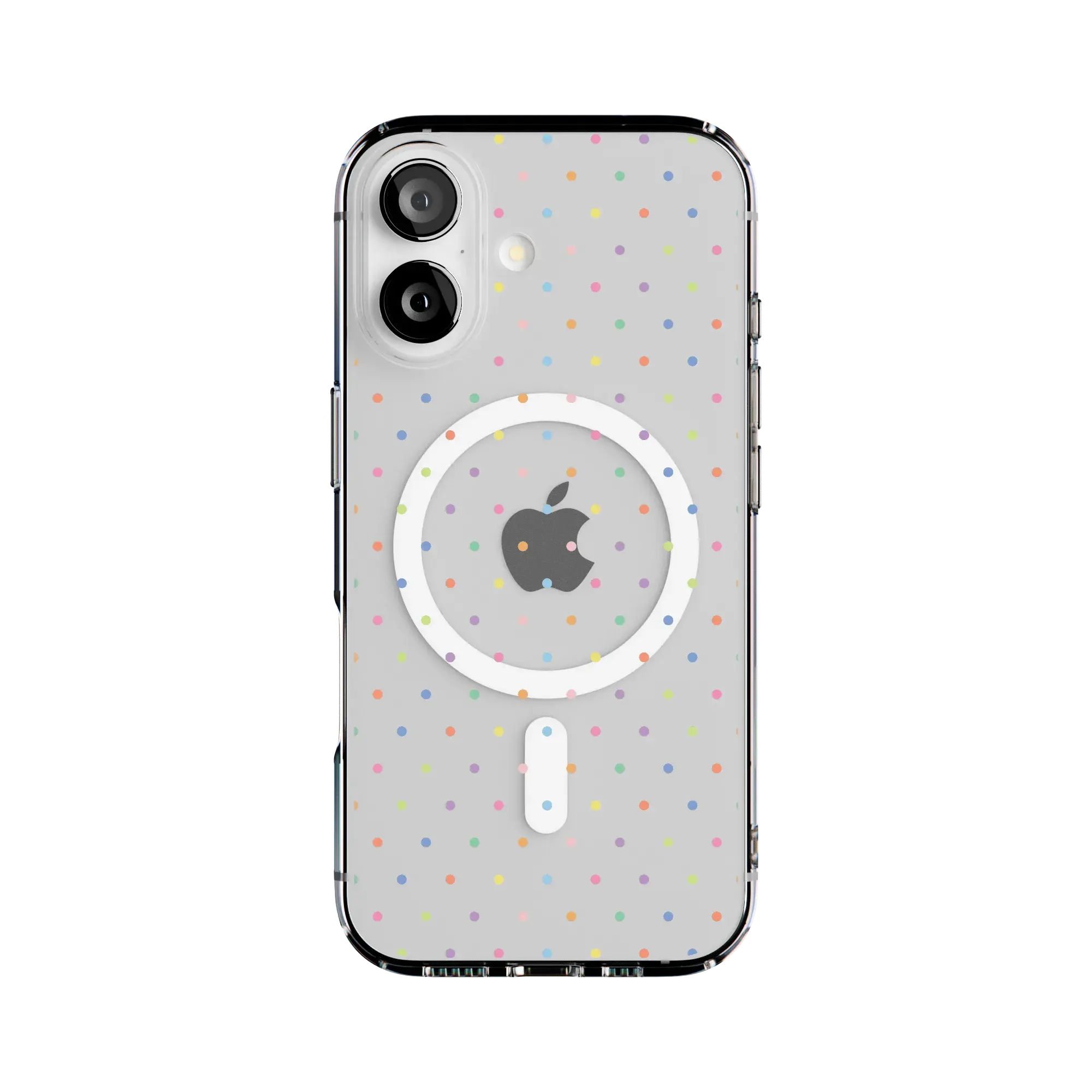 Casely iPhone 17 Case | On the Dot | Rainbow Polka Dot | Clear Classic Ultra-Thin Design | Compatible with MagSafe
