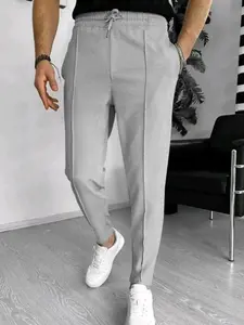 Casual Waffle Textured Joggers for Men | Elastic Waist with Drawstring | Tapered Leg with Center Pleat Detail | Soft Comfy Sweatpants Ideal for Leisure, Work & Weekend Outfits